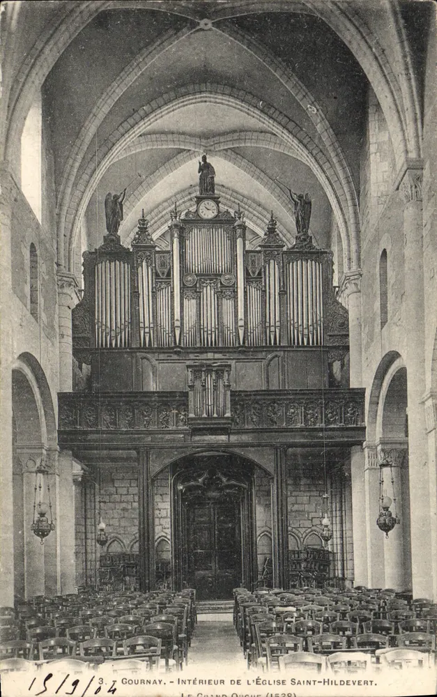 Gournay — Innenansicht der Kirche Saint-Hildevert — Das große Orgel (1538) - Vorderseite