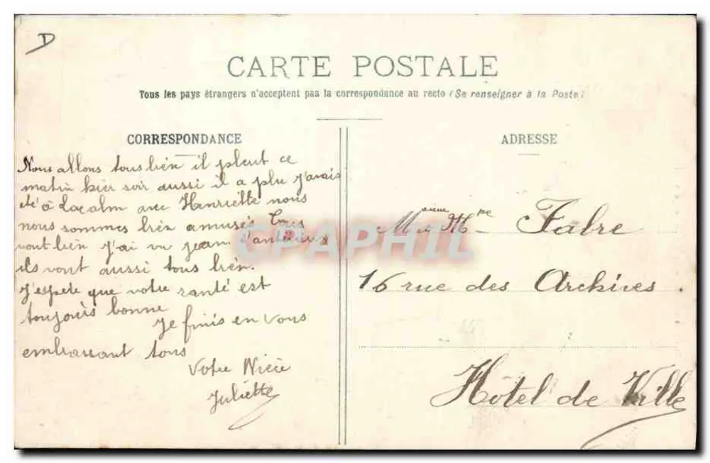 Die Schäferin auf den Feldern — In der Auvergne — Sammlung Gdly, Verlag, in Aurillac - Rückseite