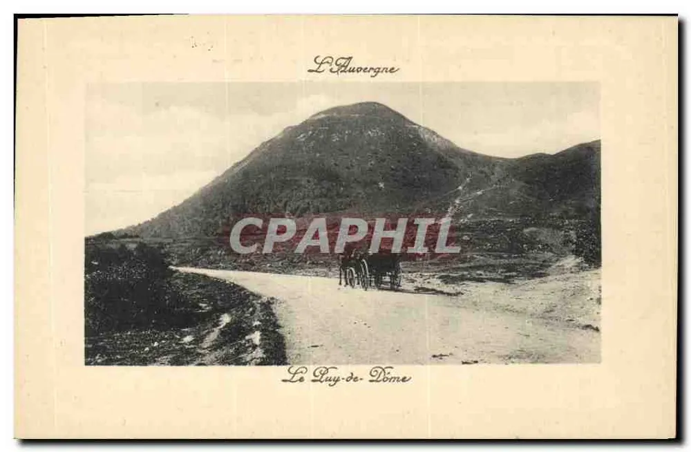 Le Luy-de-Dôme — Vista de montanha com charrete de boi — A Auvergne - Frente