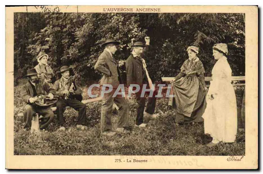 La Bourrée — scène de village — Éditeur Idéal, n° 275 - Frente