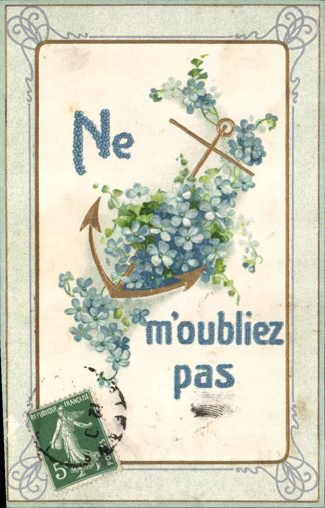 Anker und Blumen — Vergiss mich nicht — Verlag nicht sichtbar - Vorderseite