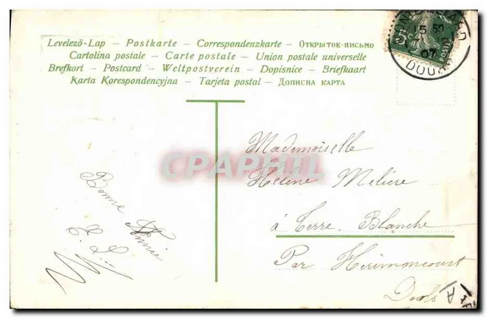 Ano 1908 — Janeiro 1 — Boa Ano — Editor: República Francesa - Verso