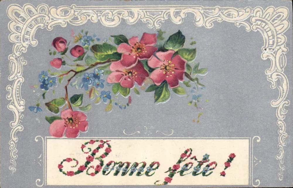 Flores da primavera — Feliz aniversário! — União Postal Universal - Frente