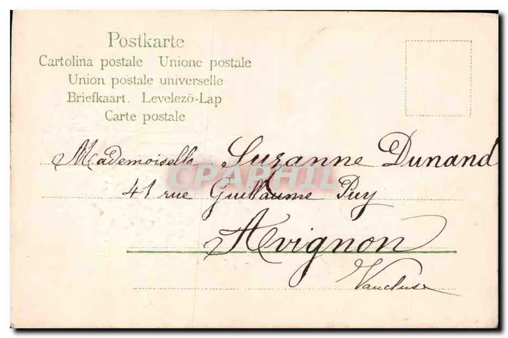 Carta postal de vœux — Boa Ano 1904 — editor não visível - Verso