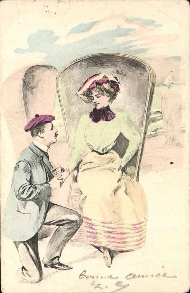 Heiratsantrag — Szene eines Hofrituals — Verleger P. F. B. Serie 2279 - Vorderseite