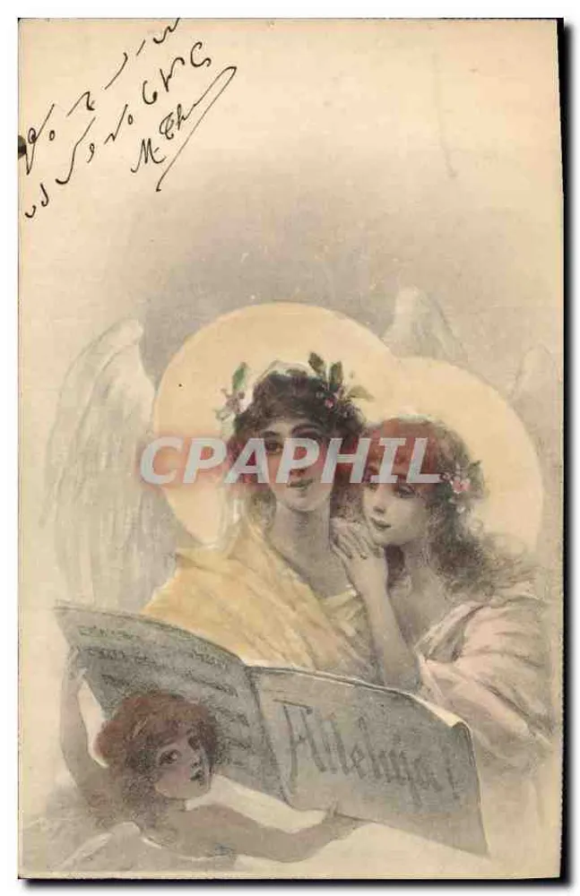 Zwei Engel, die ein Buch lesen — Illustration — Verlag nicht sichtbar - Vorderseite