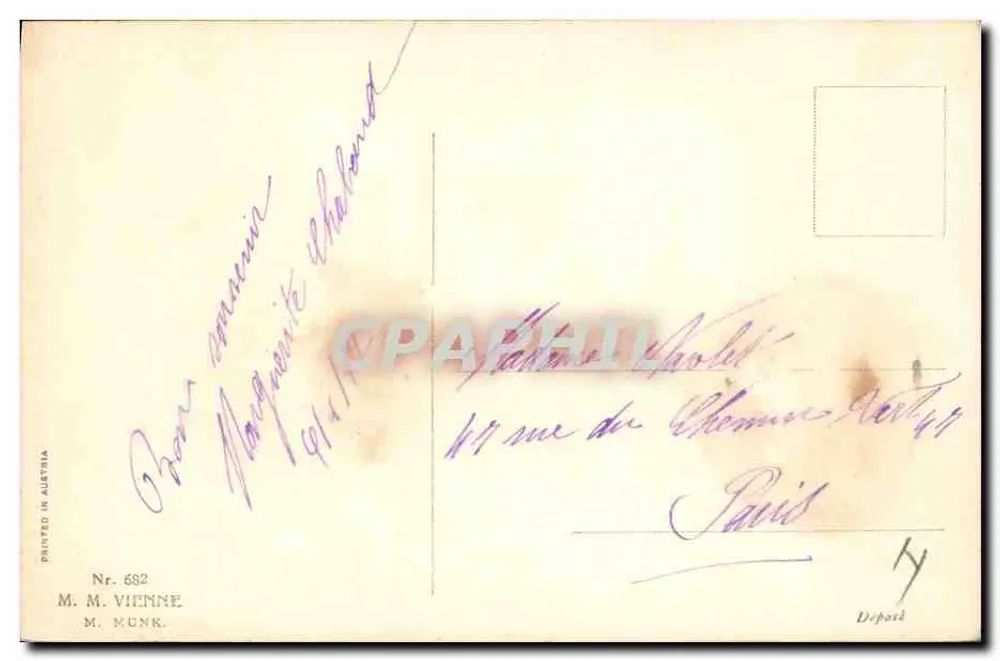 Flores e sinos — Páscoa — Nr. 682, M. M. Vienne - Verso