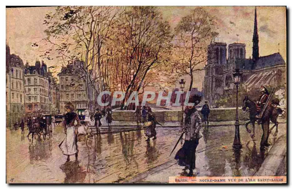 Paris — Notre-Dame von der Île Saint-Louis aus gesehen — unbekannter Verlag - Vorderseite