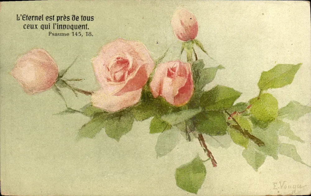 Róże — tekst biblijny — E. Vouga, Nr 131 - Awers