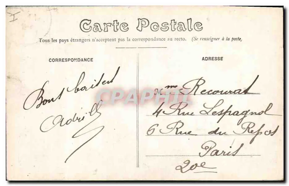 Dieppe — Der Leuchtturm an einem stürmischen Tag — F. Fouchaux, Nr. 77 - Rückseite