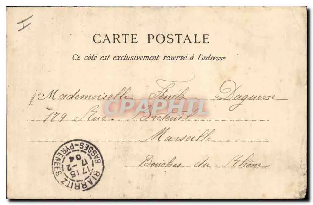 Biarritz — Le Phare et son Rocher — M. D. Edit. - Verso