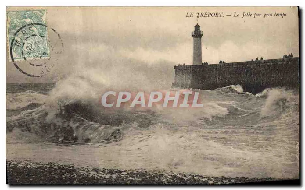 Le Tréport — La diga in tempo tempestoso - Recto