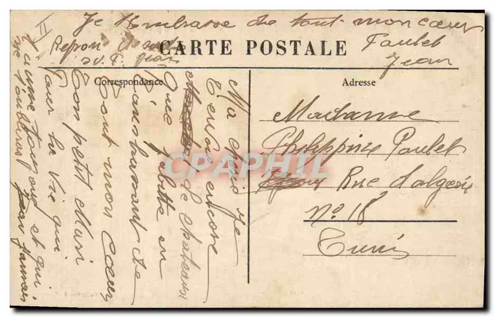 Cherbourg - Das Westfort und der Damm während eines Sturms — F. C. Cherbourg, Nr. 171 bis - Rückseite