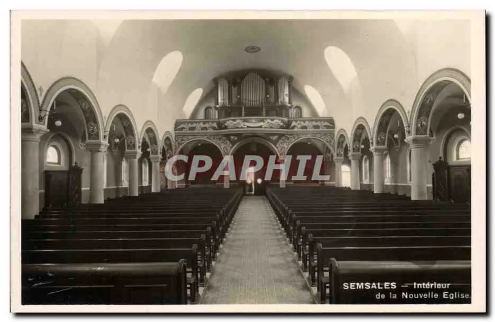 SEMSALES — Innenansicht der neuen Kirche — Simon Glasson, phot. Bulle. - Vorderseite