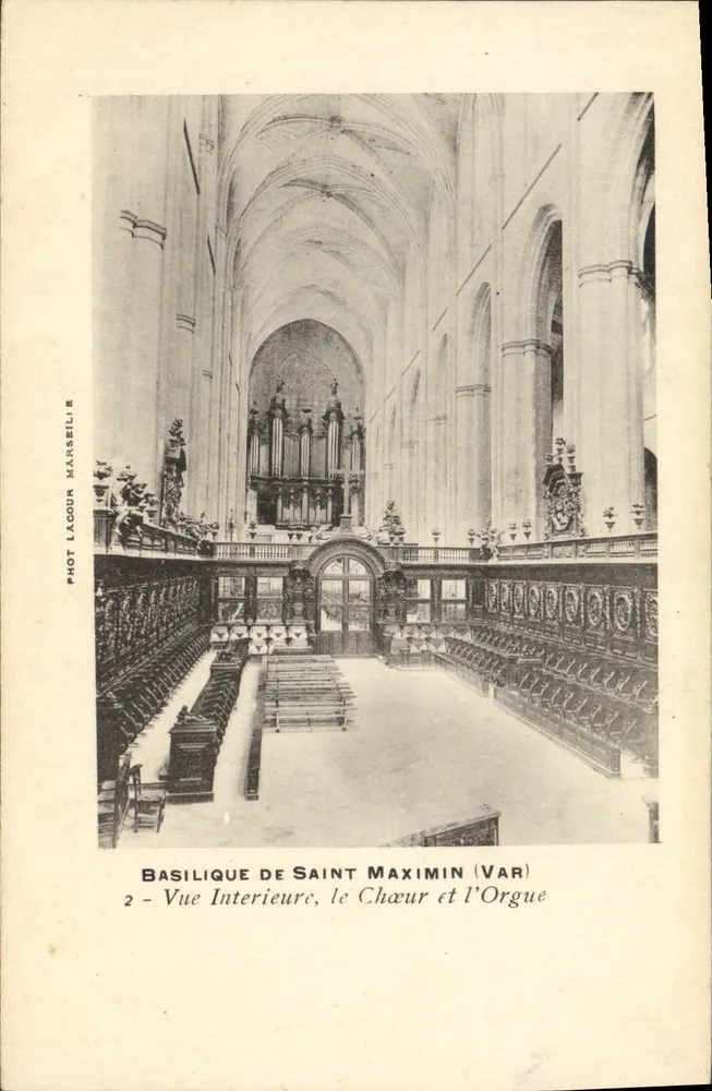 Basilika von Saint Maximin (Var) — Innenansicht, Chor und Orgel — Foto von Lagour, Marseille - Vorderseite