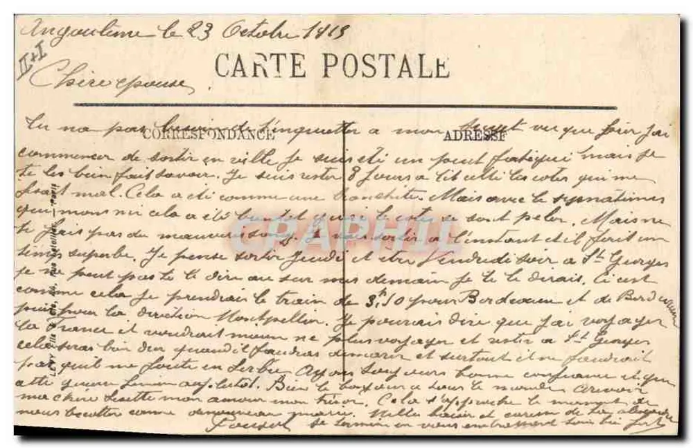 Angoulême — Interior da Catedral — LL. N° 114 - Verso