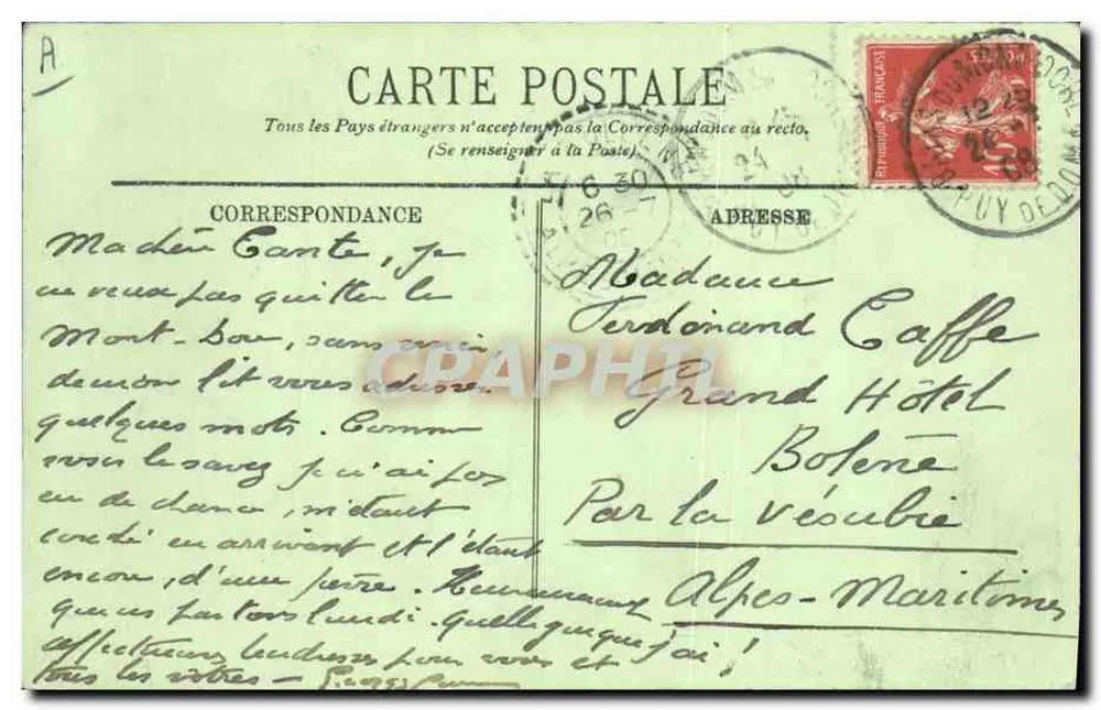 Auvergne-Bäuerinnen — Typen der Auvergne — 11. - Rückseite