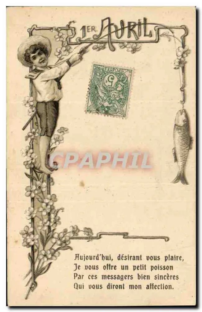 1. April — Fisch geschenkt — Universelle Ansichtskarte - Vorderseite