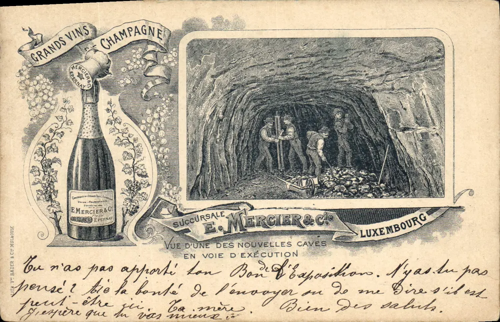 Vue d'une des nouvelles caves en voie d'exécution — E. Mercier & Cie, Luxembourg - Frente