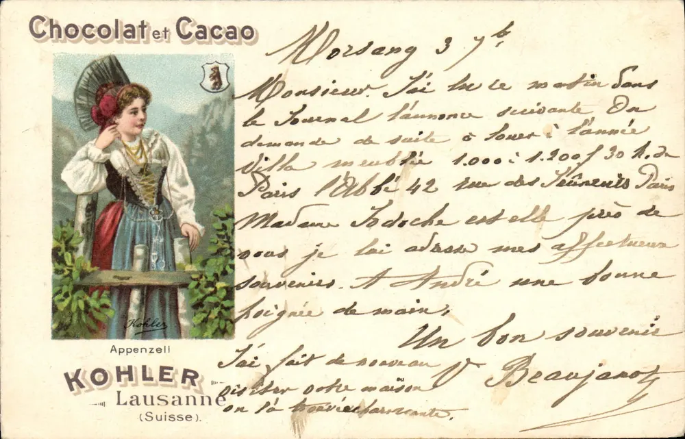 Frau im traditionellen Kleid — Appenzell — Verlag KOHLER Lausanne (Schweiz) - Vorderseite