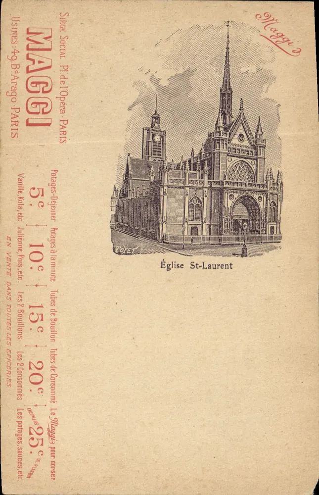 St-Laurent-Kirche — Paris — Verlag Maggi - Vorderseite