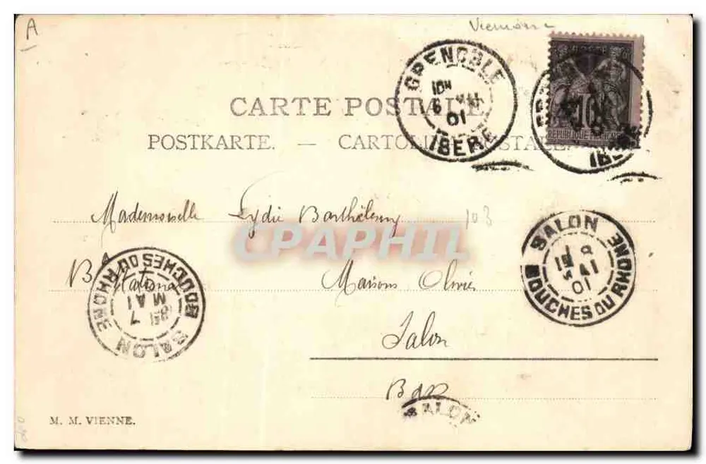 Mädchen mit Schafen und Hasen — pastorale Szene — Roselie - Rückseite