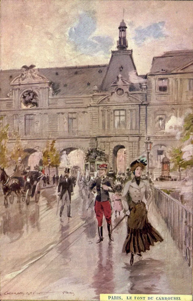 Paris. O Ponte do Carrousel — ilustração de Georges Stein - Frente