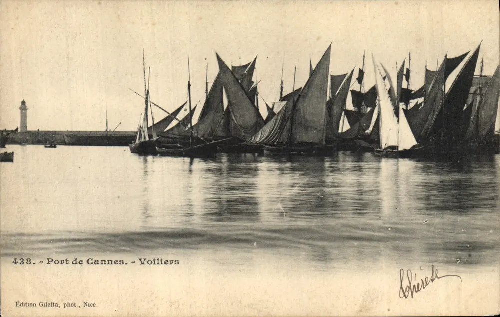 Hafen von Cannes — Segelboote — Edition Giletta, Foto Nice, Nr. 438 - Vorderseite