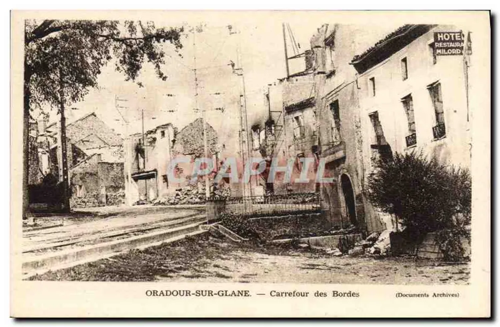 Oradour-sur-Glane — Cruce de las Bordes — Documentos Archivados - Anverso