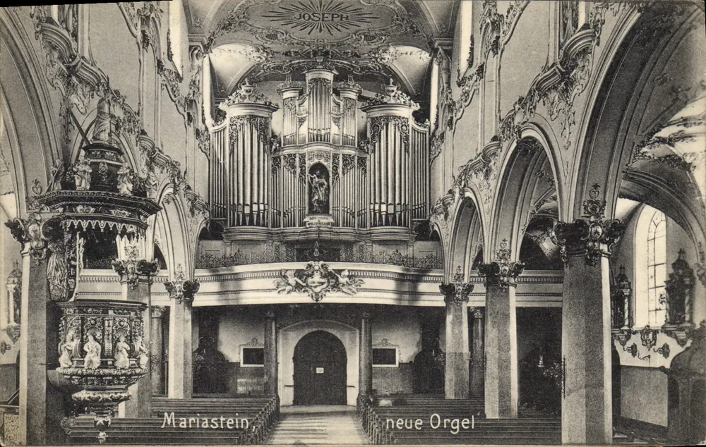 Mariastein — Wnętrze kościoła z organami — Joseph - Awers
