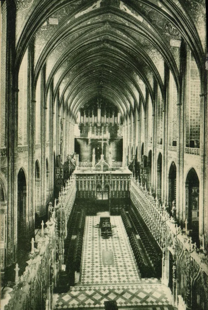 Albi - Die Kathedrale St. Cecile — Die Kirchenschiff und der Chor — Lévy & Cie, Paris - Vorderseite