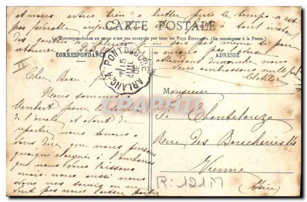 Casais dançando — Auvergne — Lib. Bougé-Béal, 21, rue de l’Ecu, Clermont-Ferrand - Verso