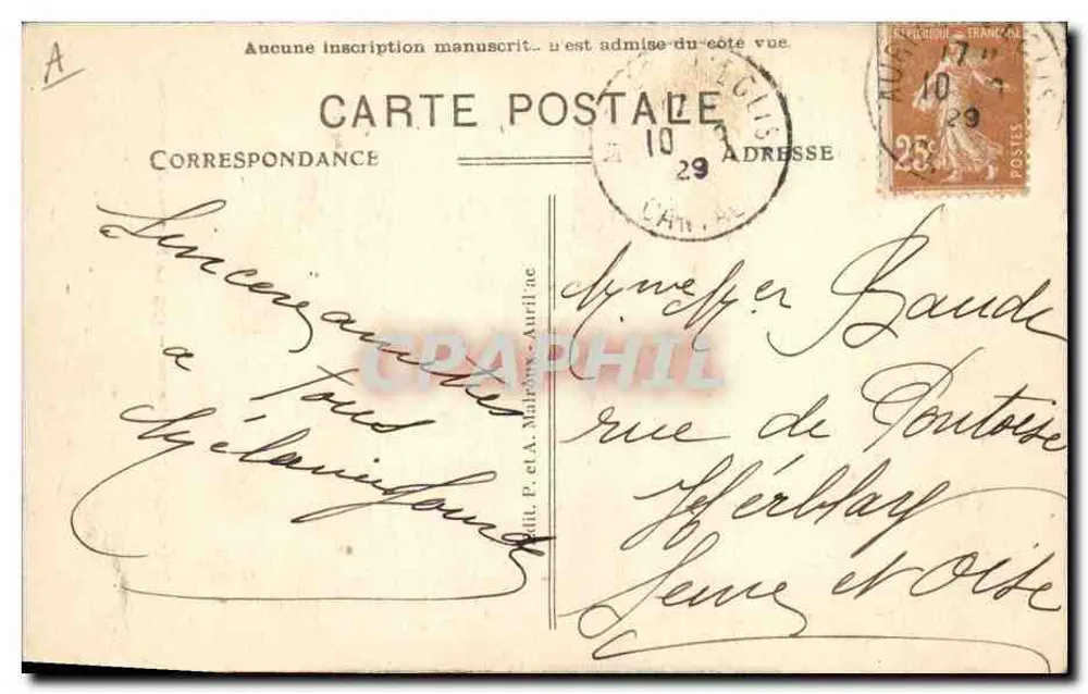 A Bourrée d'Auvergne — 1747 — A Auvergne Pittoresque - Verso