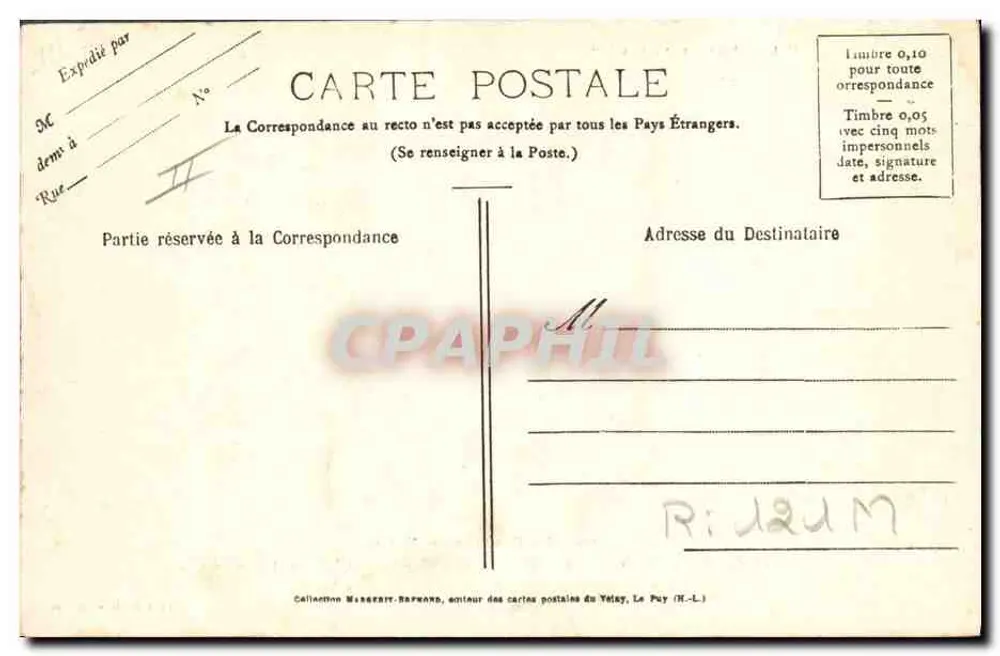 A Bourrée do Velay — dança nacional em Auvergne e Velay — editor Le Velay Illustré, n° 276 - Verso