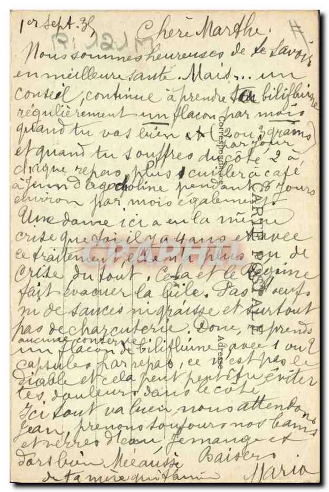 A Bourrée d'Aubergne — cena de rua com músico — Ed. P. Nony, n°301 - Verso