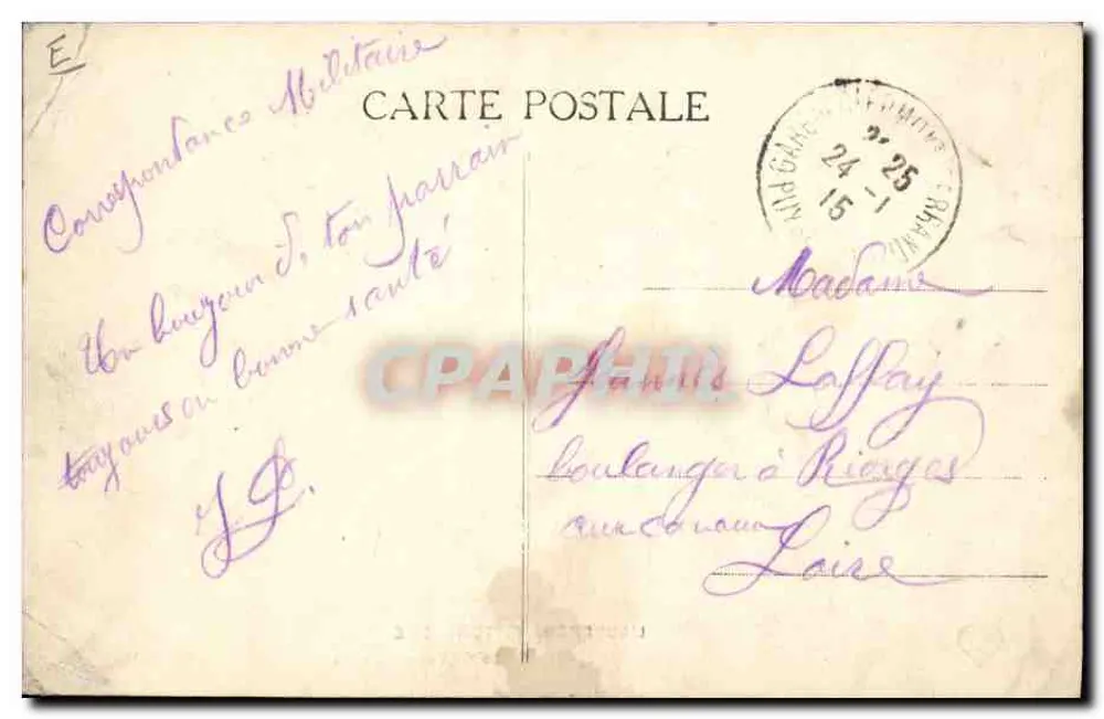 A Auvergne pitoresca — Tipos de Colhedores — V.D.C. n°45 - Verso