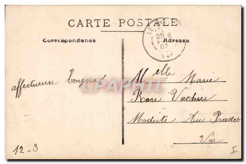 Zwei Kinder unter einem Regenschirm — Cerisettes — Verlag Chanel, Nr. 528 - Rückseite