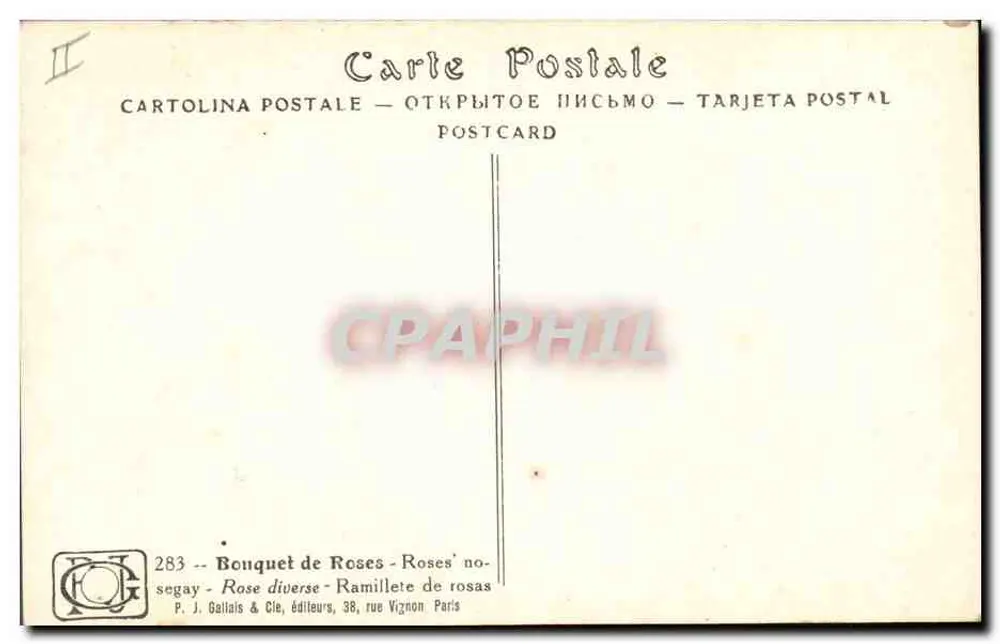 Blütenstrauß aus Rosen — Rose diverse — P. J. Gallais & Cie, Paris - Rückseite