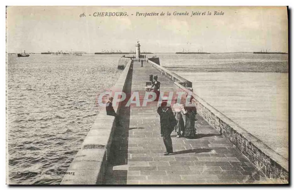 Cherbourg - Aussicht auf die Grande Jetée und den Hafen — Sammlung V.-C., Cherbourg, n°46 - Vorderseite