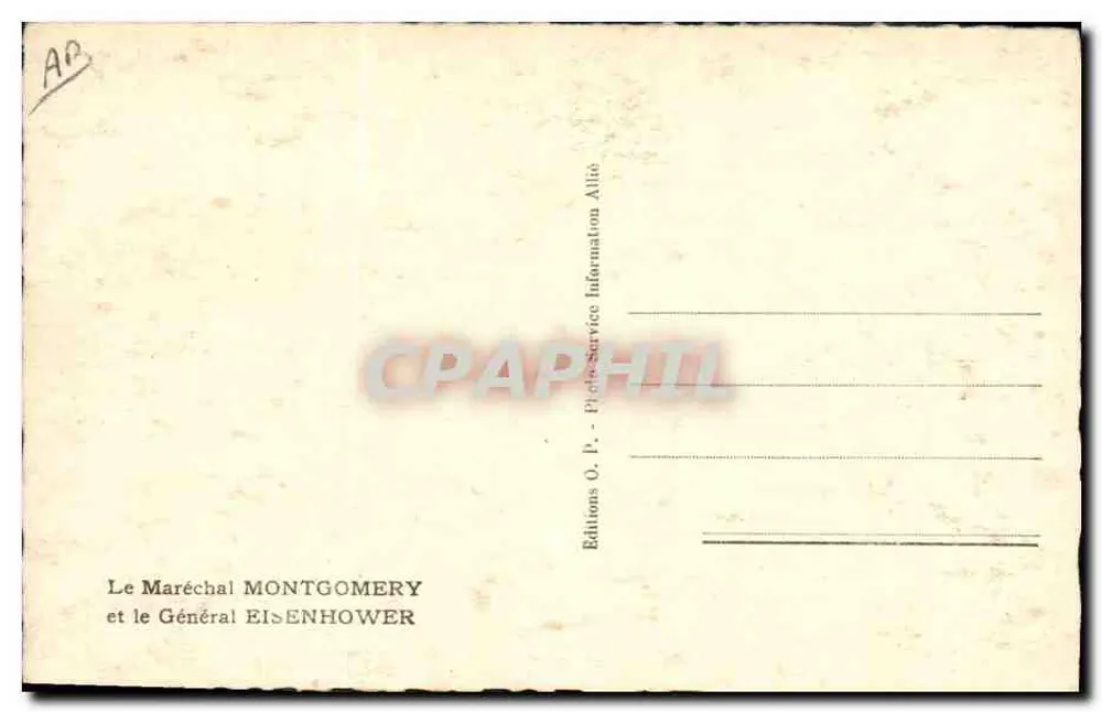 Maraschall Montgomery en Generaal Eisenhower — Éditions O.P. - Photo-Service Information Allié - Achterkant