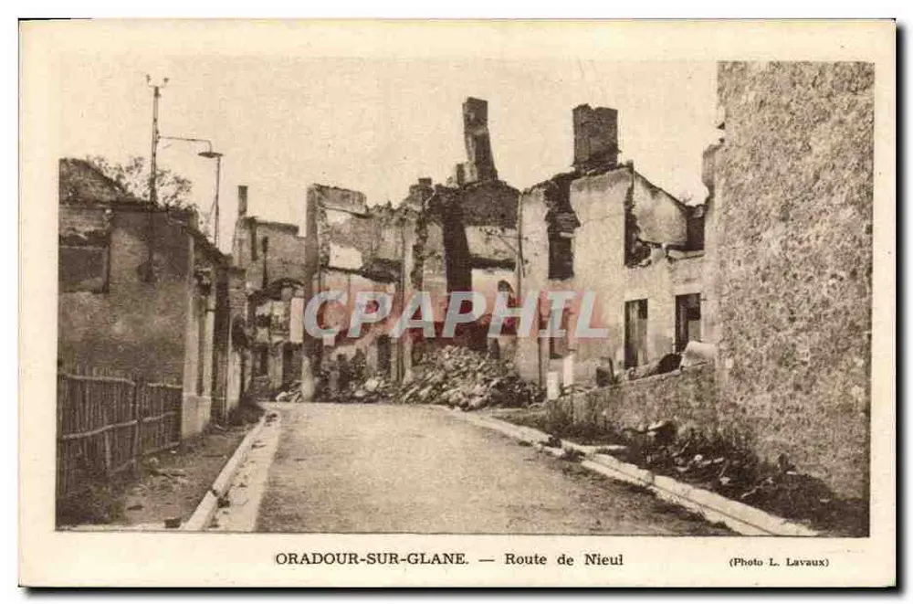 Oradour-sur-Glane — Route de Nieul — Foto L. Lavaux - Vorderseite