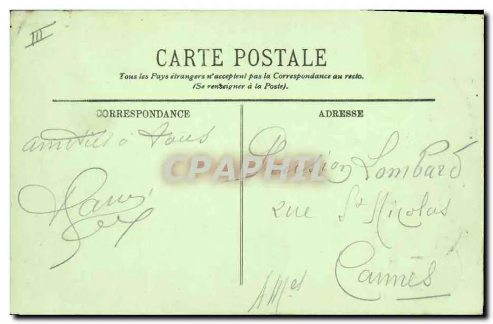 Tipos de Auvergne — Um Batismo — LL. - Verso