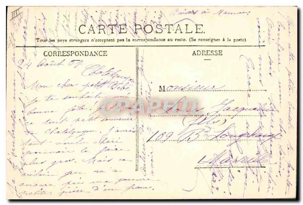 Souvenir d'Auvergne — L'Hirondelle-Paris, Déposé - Rückseite