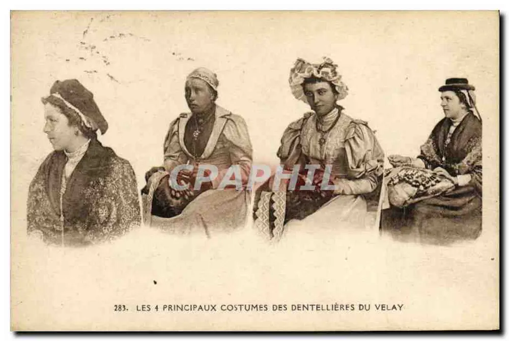 Die 4 wichtigsten Kleidungen der Strickmacherinnen aus dem Velay — Graphphil, n° 283 - Vorderseite