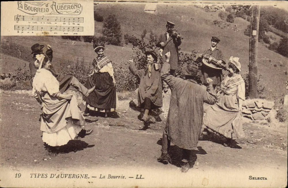 La Bourrée — Tipos da Auvergne — LL. — Selecta - Frente