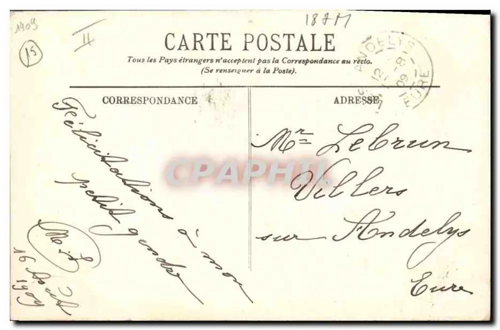 Types d'Auvergne — La Bourrée — LL. — Éditeur LL. - Verso