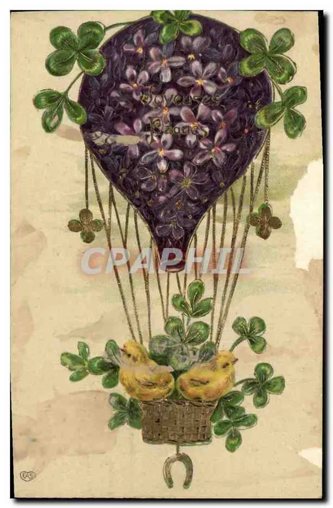 Páscoa — balão decorado com flores e trevo — editor CAS - Frente