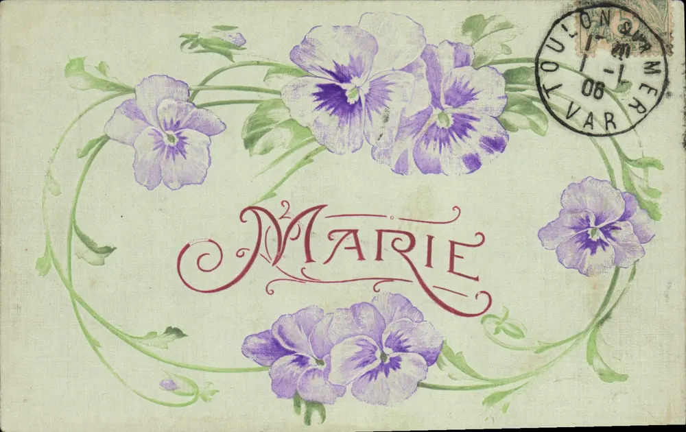 Violette Blumen — Marie — unbekannter Verlag, Seriennummer nicht sichtbar - Vorderseite