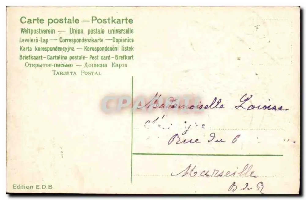 Mata de flores azuis — Boa ano e feliz — Edição E.D.B. - Verso
