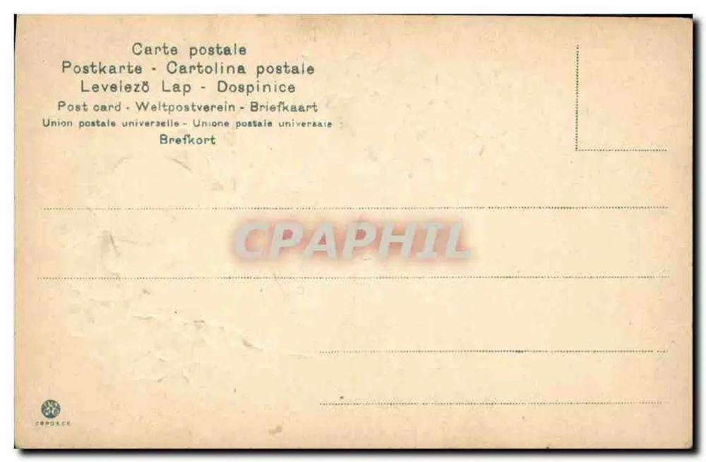 Flores azuis e folha verde — texto italiano e assinatura - Verso